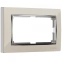 Рамка для двойной розетки (слоновая кость/хром) Snabb W0081903 Werkel a051648