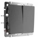 Выключатель двухклавишный проходной (графит рифленый) W1122004 Werkel a050760