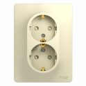 GLOSSA РОЗЕТКА двойная с заземлением со шторками, 16А, в сборе, БЕЖЕВЫЙ Systeme Electric GSL000226