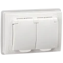 KVARTA Роз. 2-мест. з/к/ш/кр 16А IP44 РСбш12-3-КБ-44 бел IEK KV-R26-16-44-K01