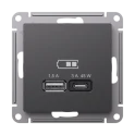 ATLASDESIGN USB РОЗЕТКА A + тип-C 45Вт высокоскор.заряд. QC, PD, механ Systeme Electric ATN001429
