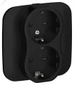 FLITE Розетка 2-местная с заземлением с защитными шторками безвинтовое крепление 16А в сборе РСш12-1