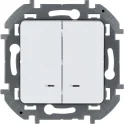 Выключатель двухклавишный с подсветкой/индикацией - Inspiria - 10А 250В безвинтовые зажимы - Legrand