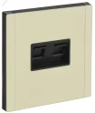 FORTE&PIANO Розетка двойная RJ11+RJ45 кат.5E FP835M металл слоновая кость IEK FP-KT20-O-1-M-K41