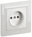 BRITE Розетка 1 пост без заземления без защитных шторок 10А в сборе РСР10-1-0-БрБ белый BR-R10-1 IEK
