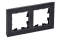 BRITE Рамка 2 -местная РУ-2-2-БрЧ стекло черный IEK BR-M22-G-K02