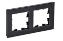 BRITE Рамка 2 -местная РУ-2-2-БрЧ стекло черный IEK BR-M22-G-K02