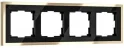 Рамка на 4 поста Baguette (черный/латунь) W0042852 5/50шт/уп Werkel a062784
