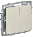 BRITE Выключатель 2-клавишный перекрестный 10А ВС10-2-3-БрКр бежевый IEK BR-V23-0-10-K10