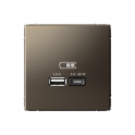 ARTGALLERY USB РОЗЕТКА A + тип-C 45Вт высокоскор.заряд. QC, PD, механизм, МОККО GAL Systeme Electric