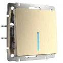 Выключатель одноклавишный с подсветкой (шампань рифленый) W1110110 Werkel a051413