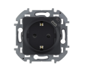 Розетка 2К+З немецкий стандарт 16А 250В со встроенным зарядным устройством USB C 1.5А 5В - INSPIRIA 