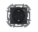 Розетка 2К+З немецкий стандарт 16А 250В со встроенным зарядным устройством USB C 1.5А 5В - INSPIRIA 