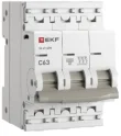 Автоматический выключатель 3P 63А (C) 6кА ВА 47-63N PROxima EKF M636363C