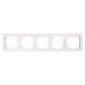 Рамка 5-местная, стекло, серия Катрин, GFR00-7005-01, белый STEKKER 39637
