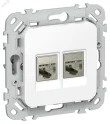FLITE Розетка 2-местная компьютерная RJ45 категория 5Е STP РК5е-2-1-ФлБ белый IEK FI-K21-1-K01