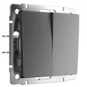 Выключатель двухклавишный проходной (графит матовый) W1122064 Werkel a063100