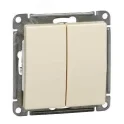 W59 Выключатель двухклавишный, 10АХ, механизм, слоновая кость Systeme Electric VS510-252-2-86