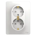 GLOSSA РОЗЕТКА двойная с заземлением со шторками, 16А, в сборе, БЕЛЫЙ Systeme Electric GSL000126