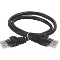Шнур коммутационный кат.5Е UTP 1м черный GENERICA PC09-C5EU-1M-G