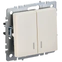 BRITE Выключ. 2-кл. с инд. 10А ВС10-2-1-БрКр беж. IEK BR-V20-1-10-K10