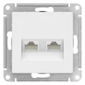 ATLASDESIGN РОЗЕТКА двойная компьютерная RJ45+RJ45 кат. 5e, механизм, ЛОТОС ATN0013 Systeme Electric