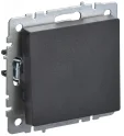 BRITE Выключатель одноклавишный проходной 10А ВС10-1-6-БрЧ черный IEK BR-V12-0-10-K02