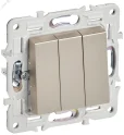 SKANDY Выключатель 3-клавишный 10А SK-V11Sh шампань IEK SK-V30-0-10-K37