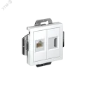 Розетка HDMI+RJ45 ATLASDESIGN, скрытый монтаж, белый, Systeme Electric ATN000182