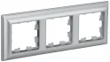 BRITE Рамка 3 поста РУ-3-Бр алюминий/алюминий IEK BR-M32-12-K47