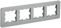 BRITE Рамка 4 поста РУ-4-1-Бр металл алюминий RE AL IEK BR-M42-M-21-K47
