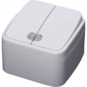 Выключатель двухклавишный с индикатором, 250В, 10А, серия Basic, PSW10-32-20, белый STEKKER 39030
