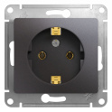 Glossa Графит Розетка с/з Systeme Electric GSL001343