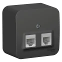 Розетка BLANCA наружная двойная компьютерная RJ45+телефонная RJ11, кат.5e, с изолирующей пластиной, 