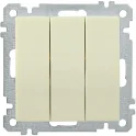 ВС10-3-0-Б Выключатель трехклавишный 10А BOLERO кремовый IEK EVB30-K33-10