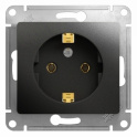Glossa Антрацит Розетка с/з, 16А Systeme Electric GSL000743