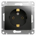 Glossa Антрацит Розетка с/з, 16А Systeme Electric GSL000743