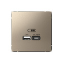 ARTGALLERY USB РОЗЕТКА A + тип-C 45Вт высокоскор.заряд. QC, PD, механизм, ШАМПАНЬ G Systeme Electric