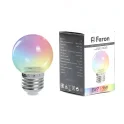 Лампа светодиодная, (1W) 230V E27 RGB G45, LB-37 прозрачный быстрая смена цвета Feron 38129