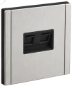 FORTE&PIANO Розетка компьютерная двойная RJ45 кат.5E FP733M металл никель IEK FP-K20-1-M-K50