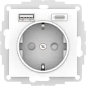 ATLASDESIGN РОЗЕТКА 16А с 2 USB A+C, 5В/2,4А/3,0А, 2х5В/1,5А, механизм, БЕЛЫЙ ATN00 Systeme Electric