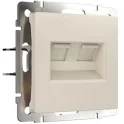 Розетка двойная Ethernet RJ-45 (айвори матовый) W1181162 Werkel a062429