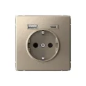 ARTGALLERY РОЗЕТКА 16А с 2 USB A+C, 5В/2,4А/3,0А, 2х5В/1,5А, механизм, ШАМПАНЬ GAL0 Systeme Electric