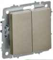 BRITE Выключатель 2-клавишный перекрестный 10А ВС10-2-3-БрШ шампань IEK BR-V23-0-10-K37