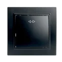 Переключатель перекрестный 1-клавишный PSW10-9009-03, 250В, 10А, серия Эрна, черный STEKKER 39927