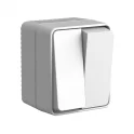 AtlasDesign PROFI IP54 открытой установки 2-клавишный выключатель 10 АХ, серый ATN5 Systeme Electric