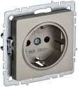 BRITE Розетка 1-местная с заземлением с защитными шторками 16А РС14-1-0-БрШ шампань BR-R14-16-K3 IEK