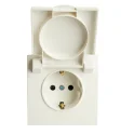 Розетка СП 1-м с з/к с крышкой с шторк. механизм IP42 (белый фарфор) soft touch Эмили RST16-5112-01 