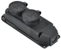 Розетка (колодка) 2-ая с защит. кр. 16А IP44 черная GENERICA ERK20-016-02-44-K02-G