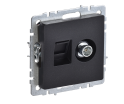 BRITE Роз. двойная TV+RJ45 кат.5E РТВ/РК12-БрЧ черн. IEK BR-AK20-1-K02